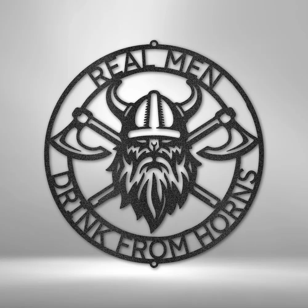 Battle Axe Ring Monogram - Custom Steel Sign