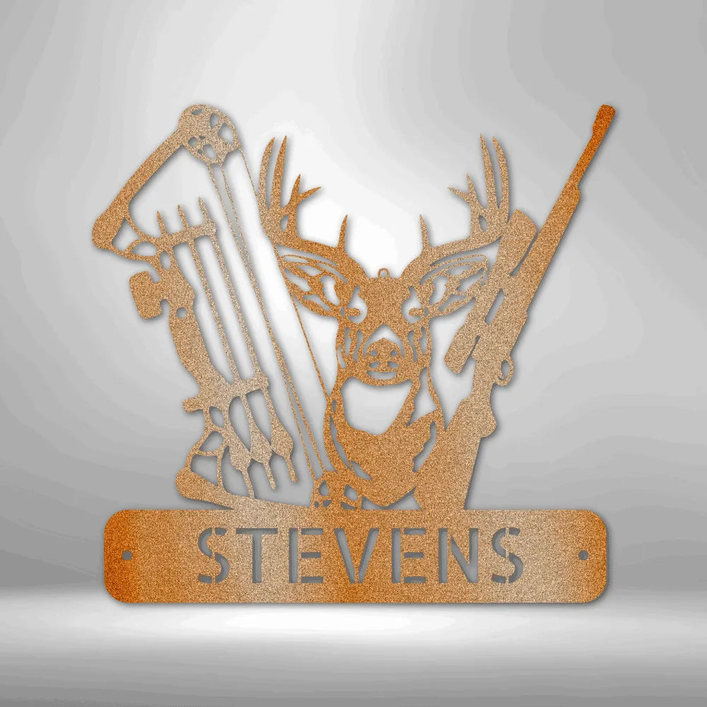 Deer Hunter Monogram - Custom Steel Sign