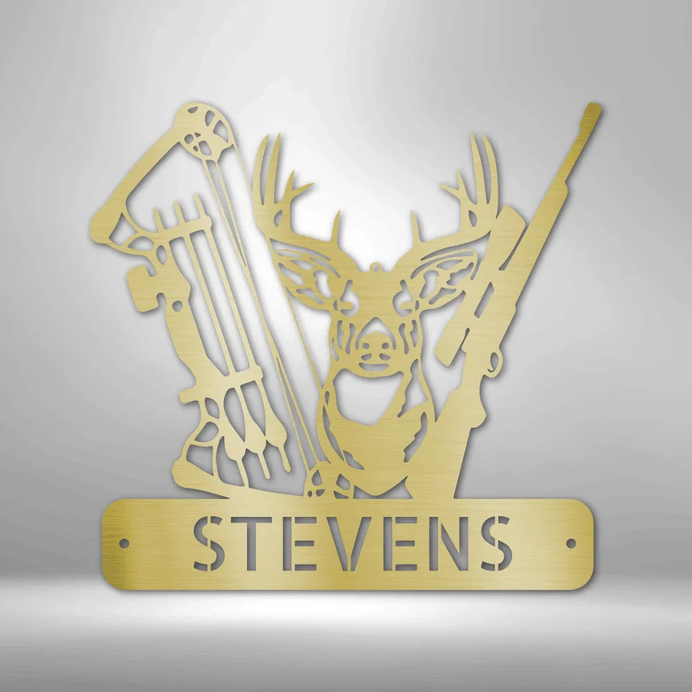 Deer Hunter Monogram - Custom Steel Sign