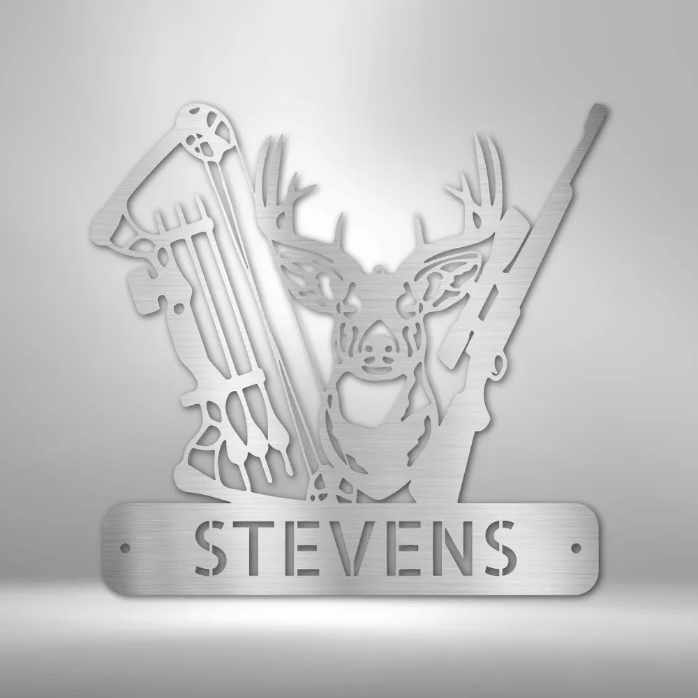 Deer Hunter Monogram - Custom Steel Sign