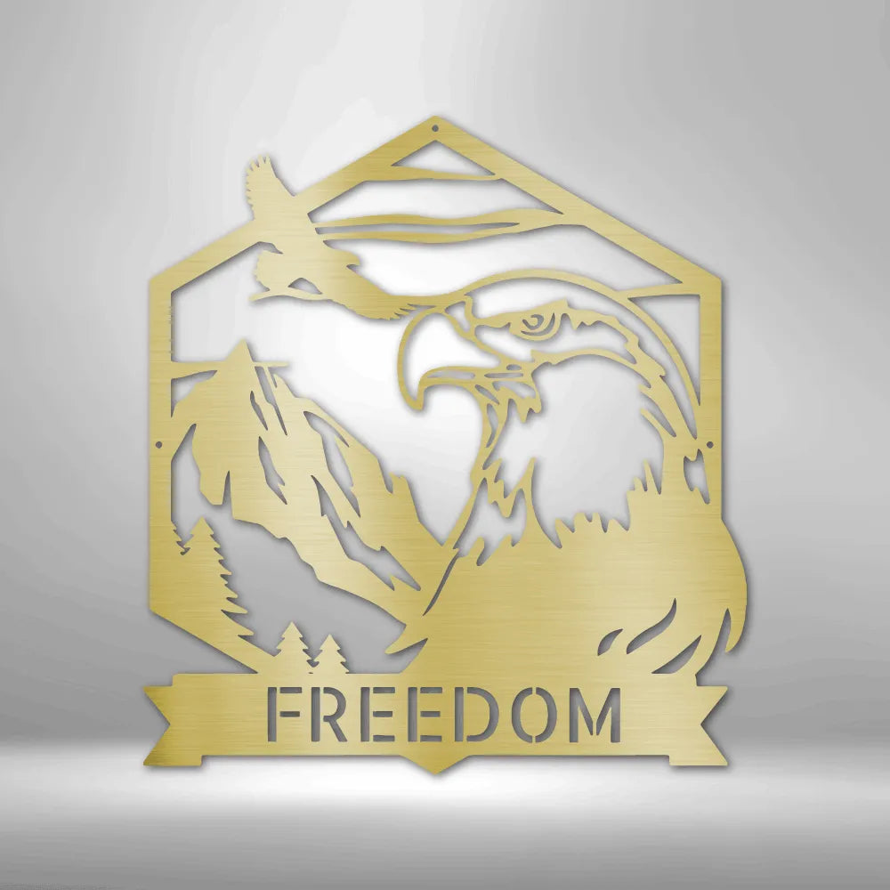 Bald Eagle Mountains Monogram - Custom Steel Sign