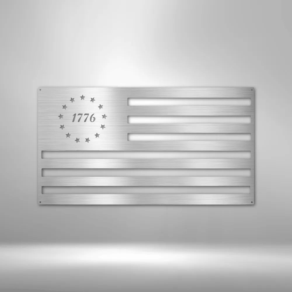 1776 Flag Steel Sign - Premium Metal Wall Art - 4LibertyShop.com