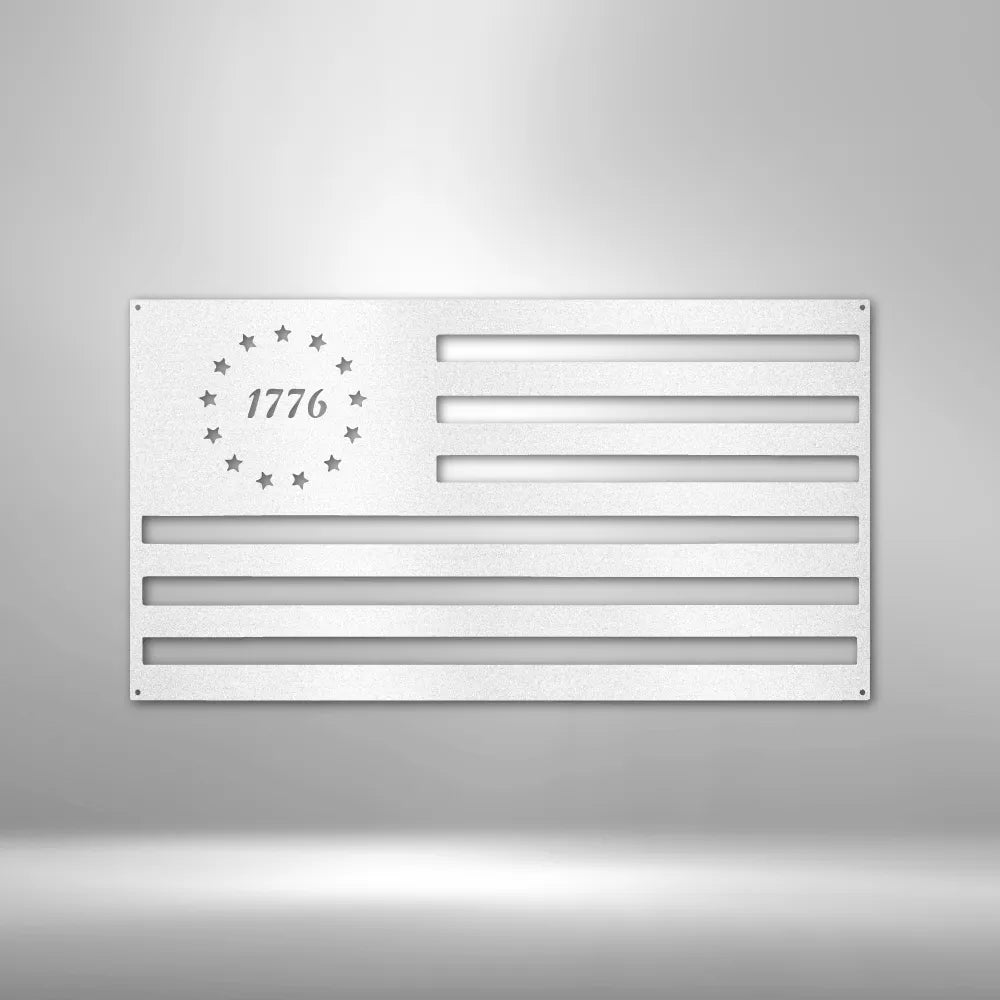 1776 Flag Steel Sign - Premium Metal Wall Art - 4LibertyShop.com