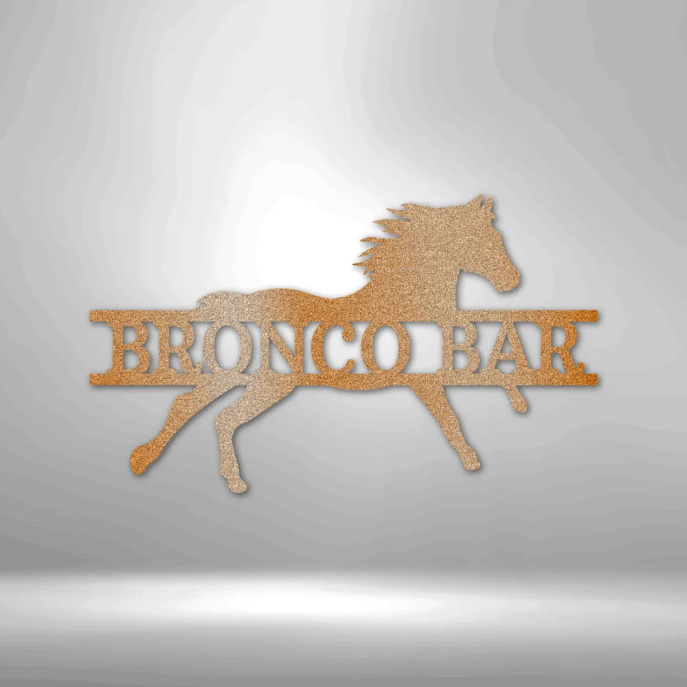 Sprinting Horse Monogram - Custom Steel Sign