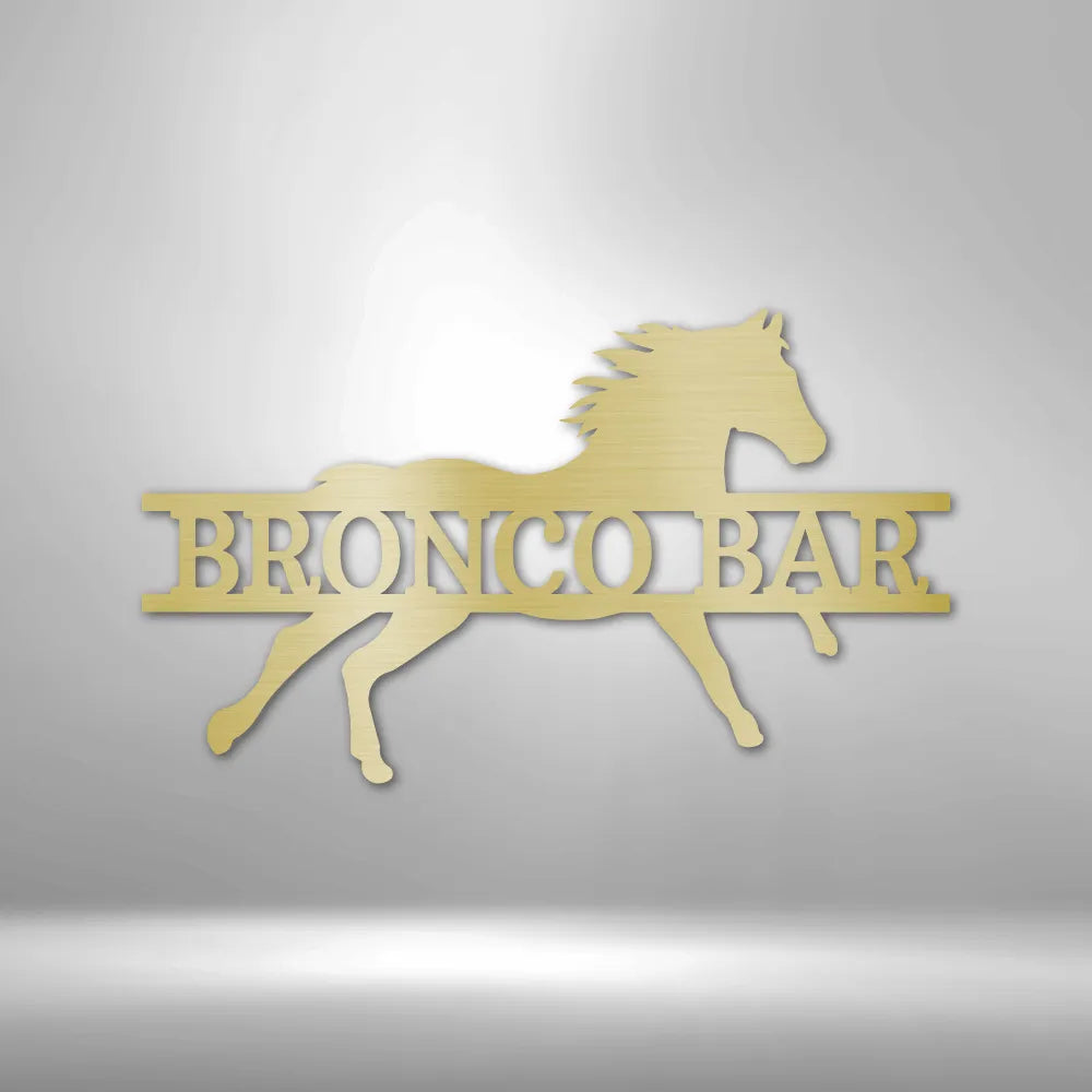 Sprinting Horse Monogram - Custom Steel Sign