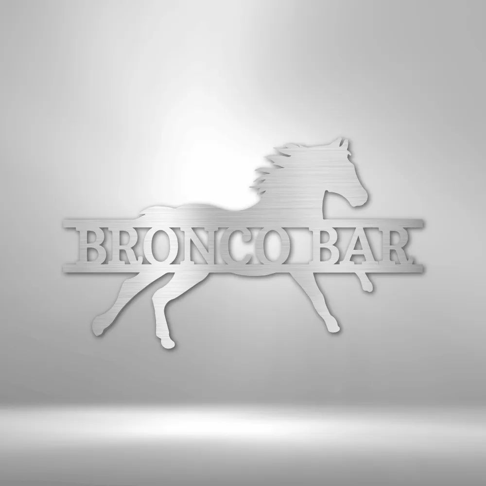 Sprinting Horse Monogram - Custom Steel Sign