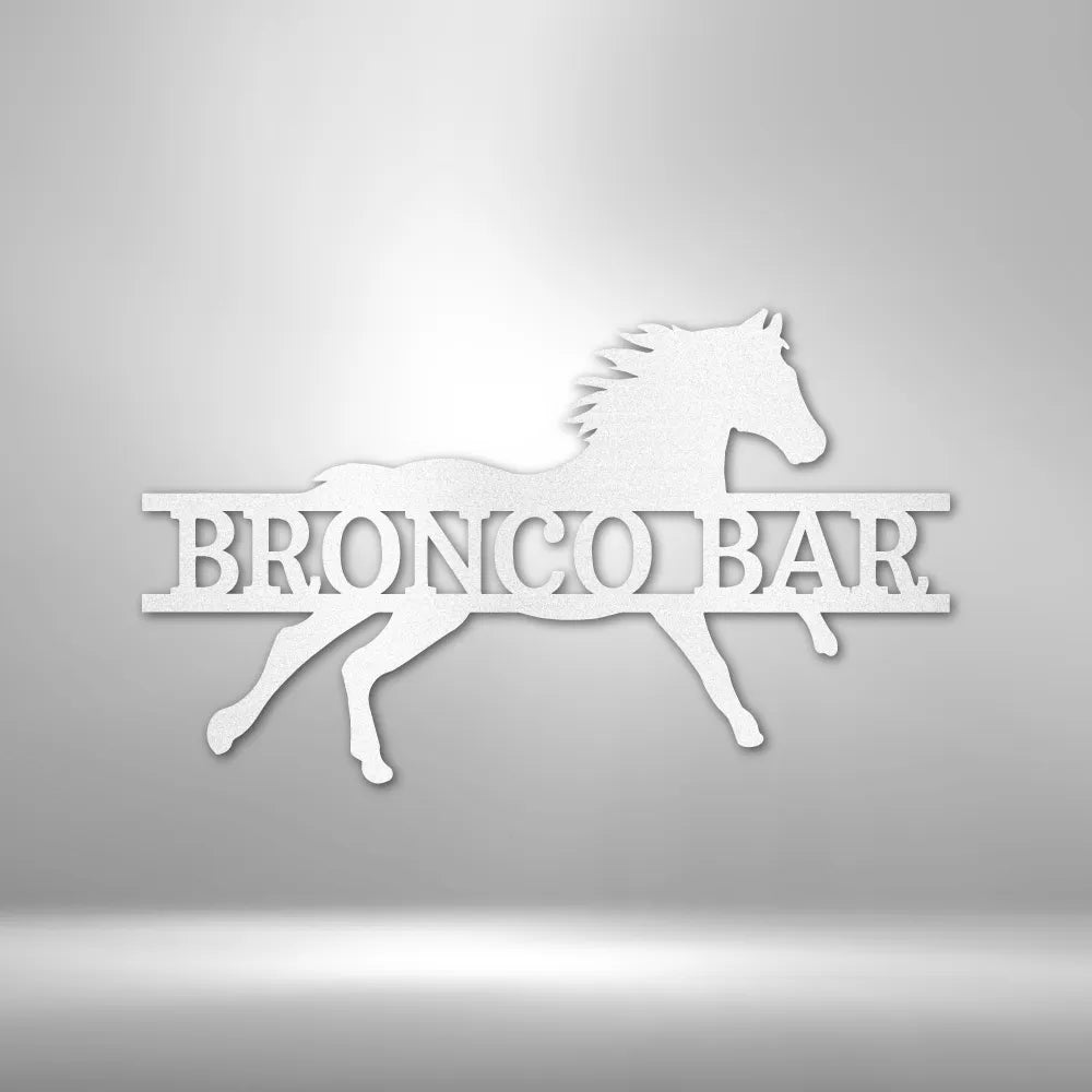 Sprinting Horse Monogram - Custom Steel Sign