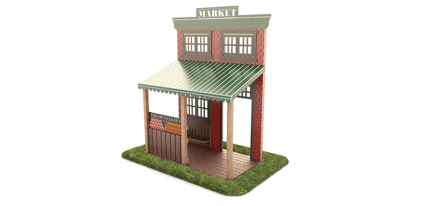 Grounds For Play Market Facade Playhouse (RECF0128XX) for Preschool-Aged Children 2-12 Years