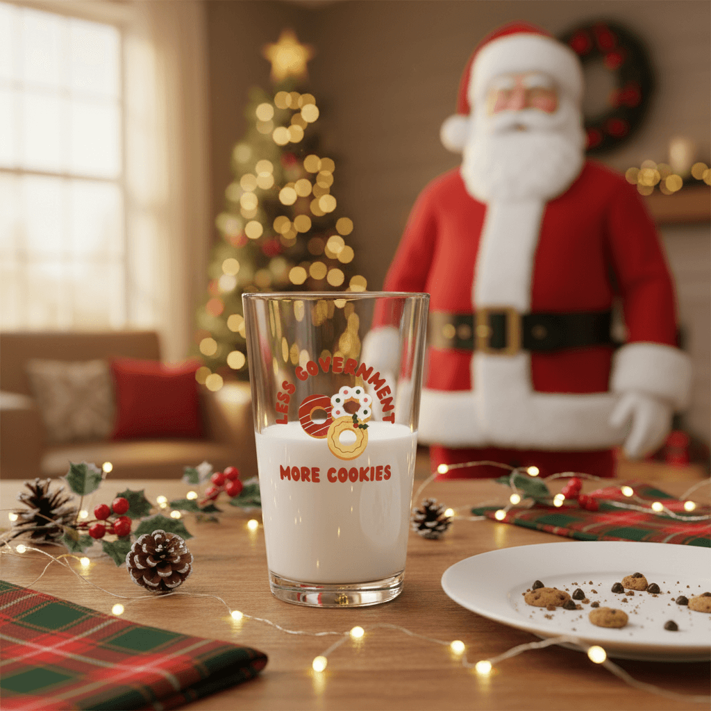 "Less Government" Pint Glass for Santa - 4LibertyShop.com
