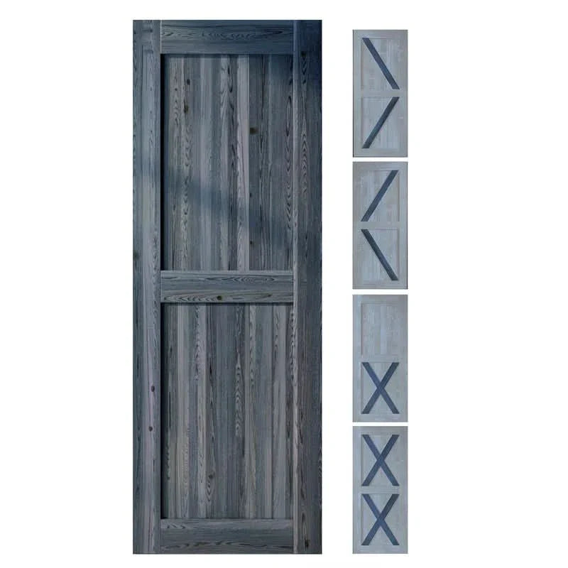 Classic Single Bypass 2 Door Barn Door Kit | Black Hardware
