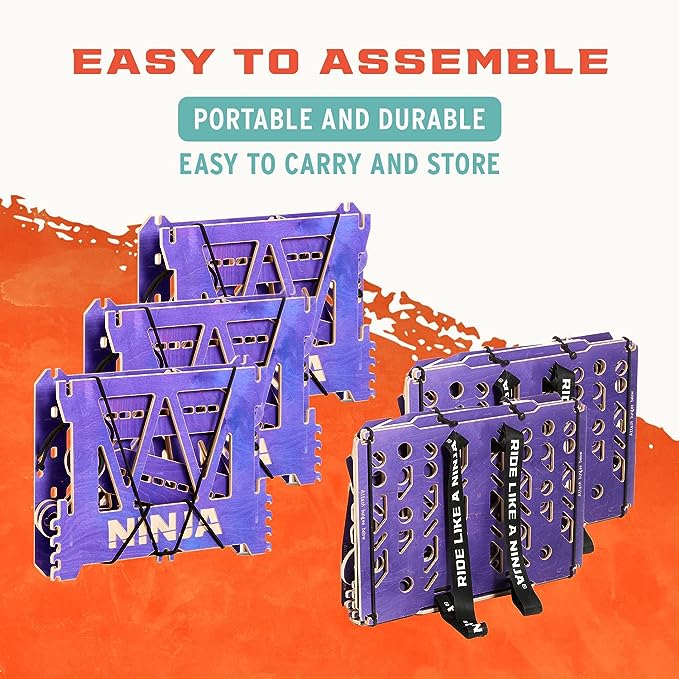 Ninja MTB Triple Table Jump Ramp Bundle - 2 Approach Ramps + 3 Boosts