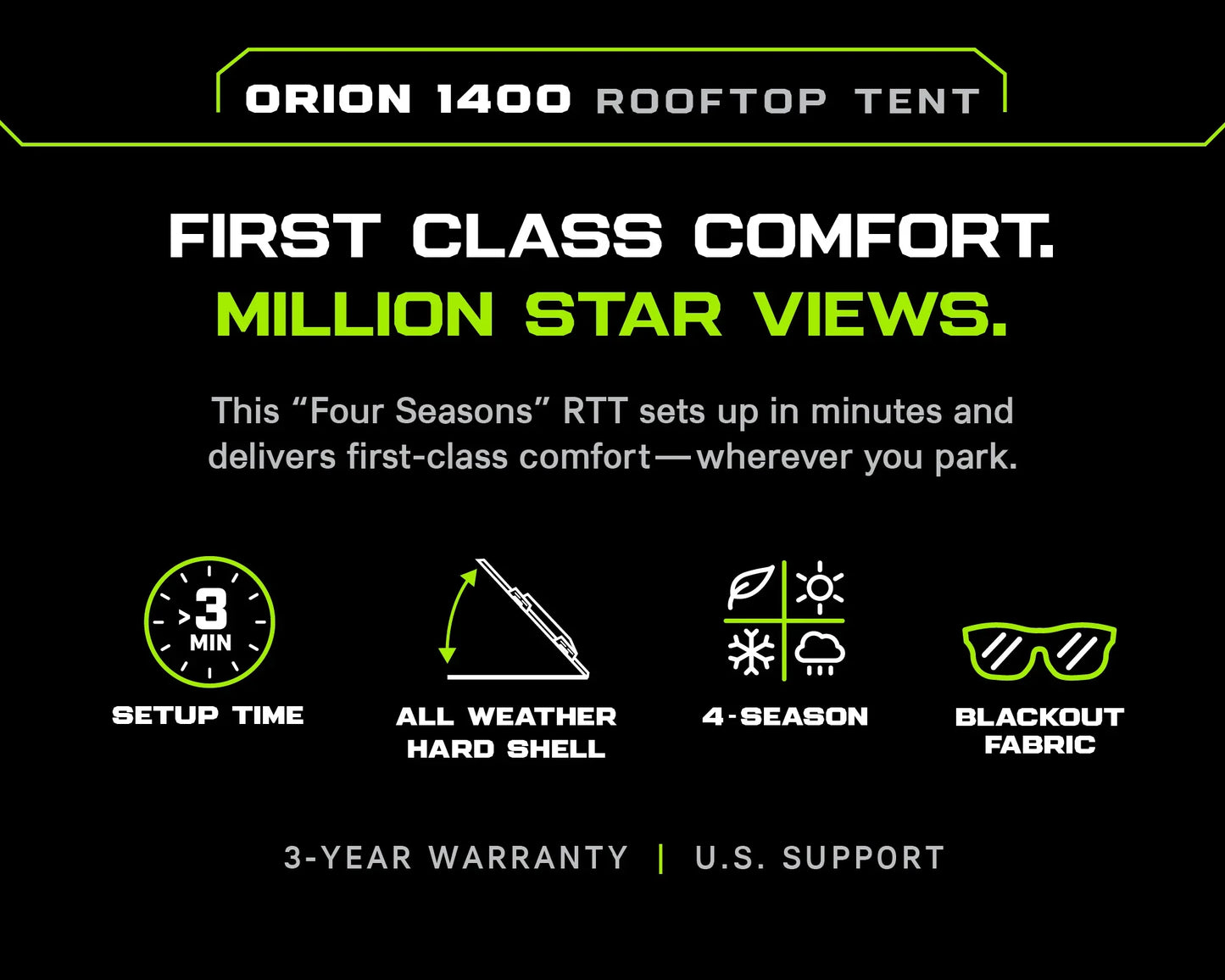 Ironman 4x4 Orion 1400 Vehicle Rooftop Tent
