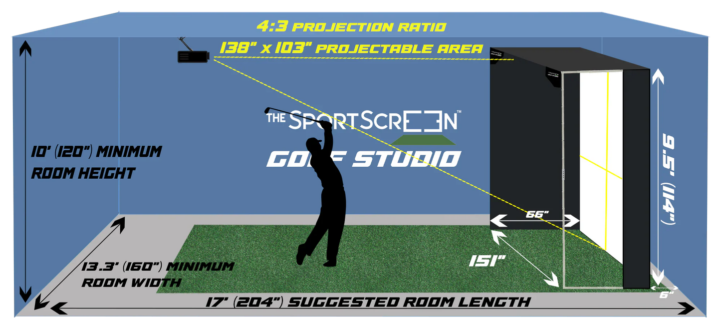 The Sport Screen Parlour Series Golf Enclosure Impact Screen