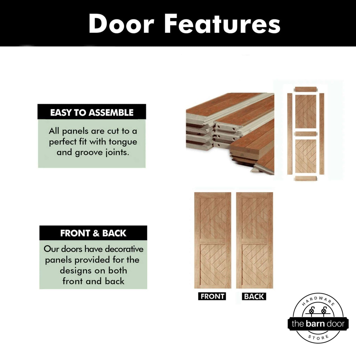 Pine Wood Patterned DIY Barn Door | 80"-84" x 26"-50"