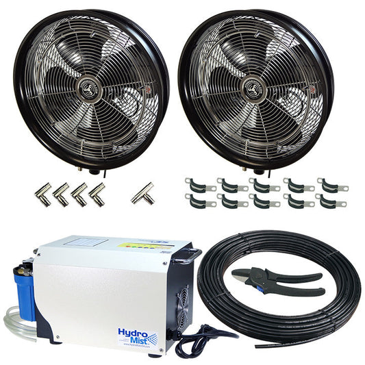 Hydro Mist Two Misting Fan Package - 18 Inch, 1000PSI ProMist 35 Pump