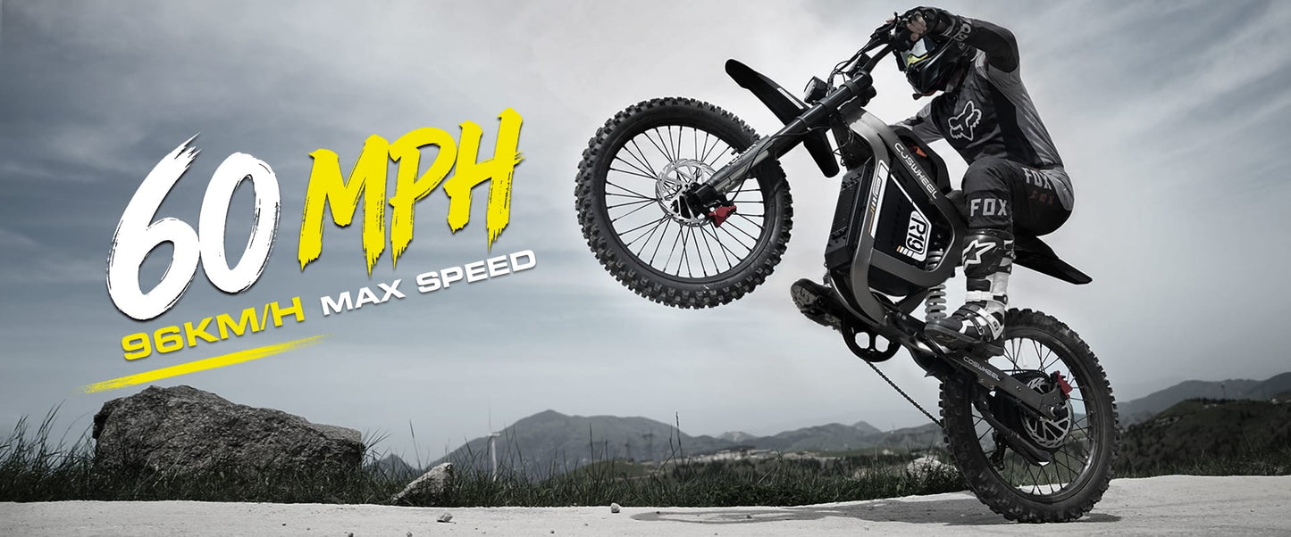 Coswheel R19 Electric Dirt Bike - 72V 9000W Peak, 60 MPH