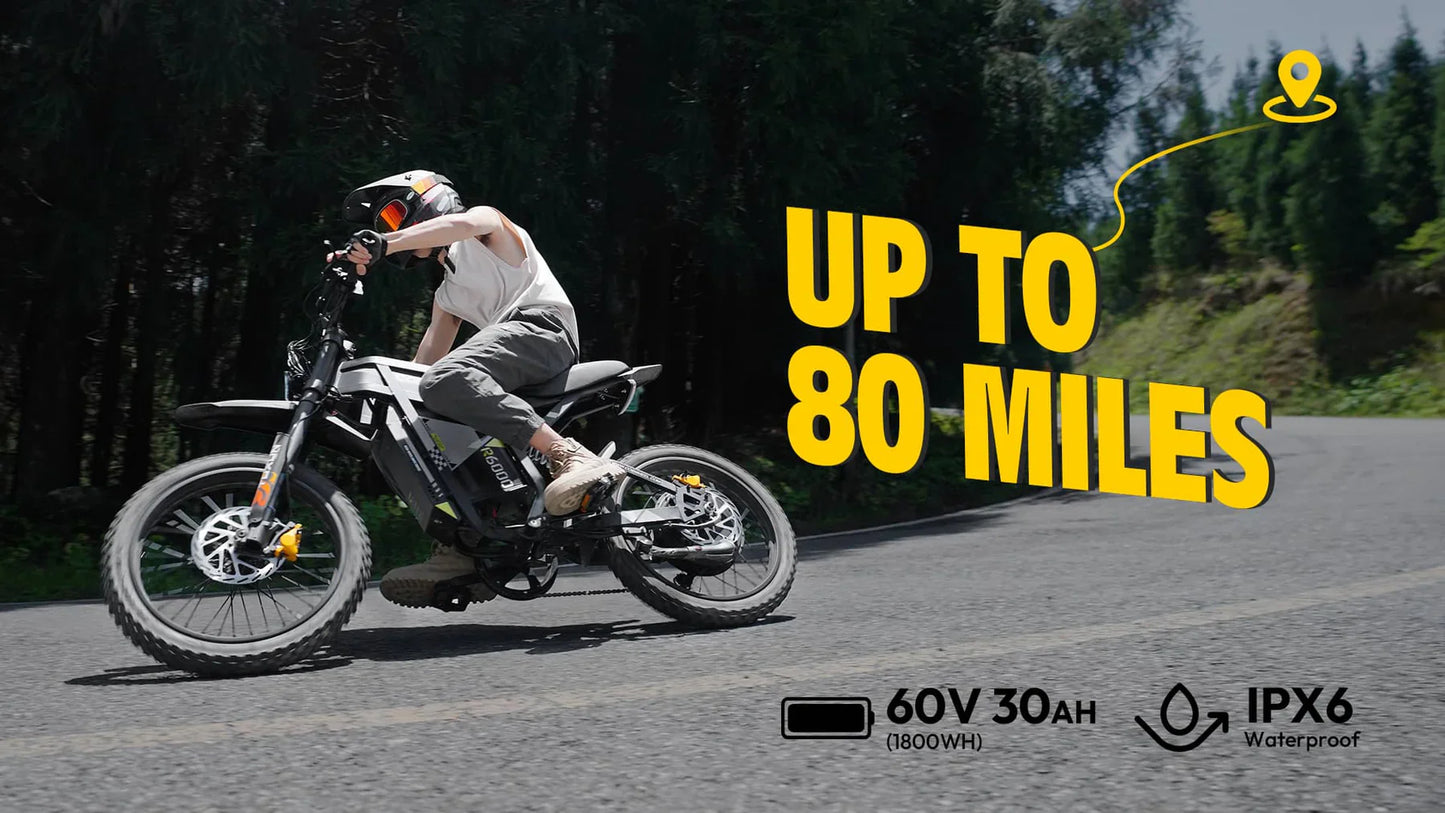 Coswheel R6000 Electric Dirt Bike - 7000W, 55MPH, 80Mi Range