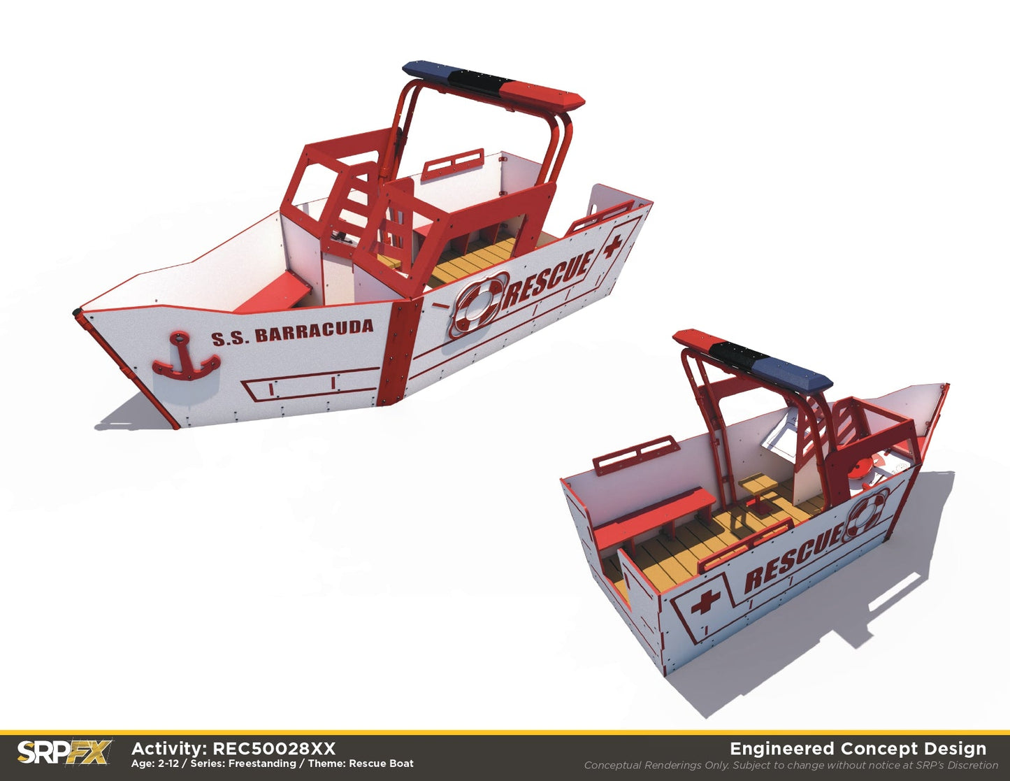 Grounds For Play Rescue Boat Playhouse (RECF0028XX) for Children Ages 2-12