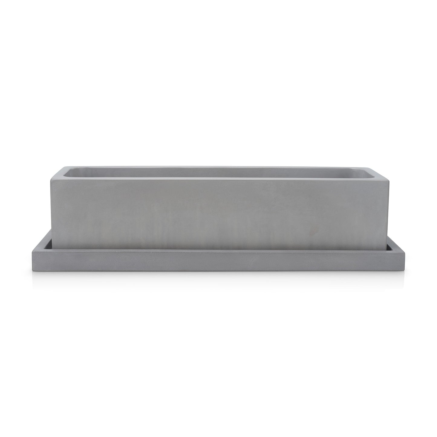 Concrete Rectangle Planter: Gray