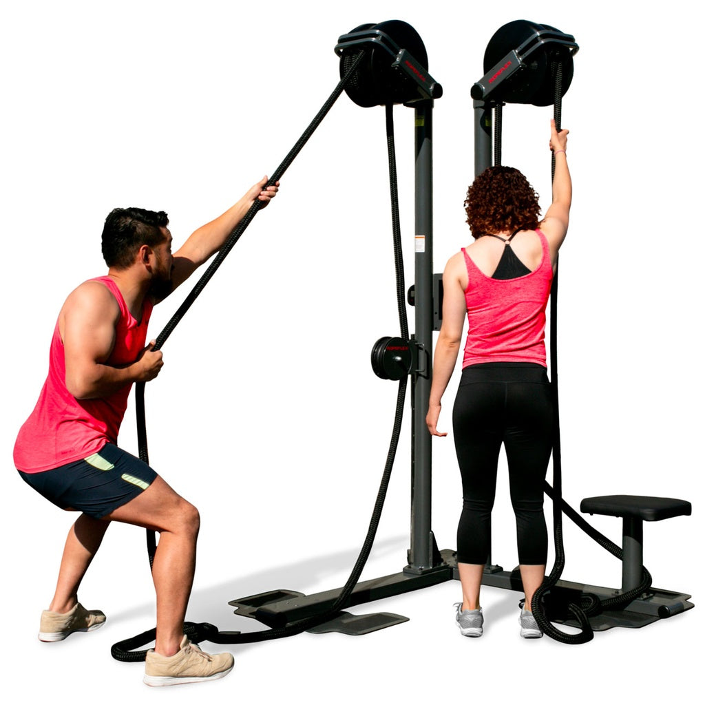 Ropeflex RX2500D Dual Station Upright Infinity Rope Trainer with DSS Progressive Resistance Technology,