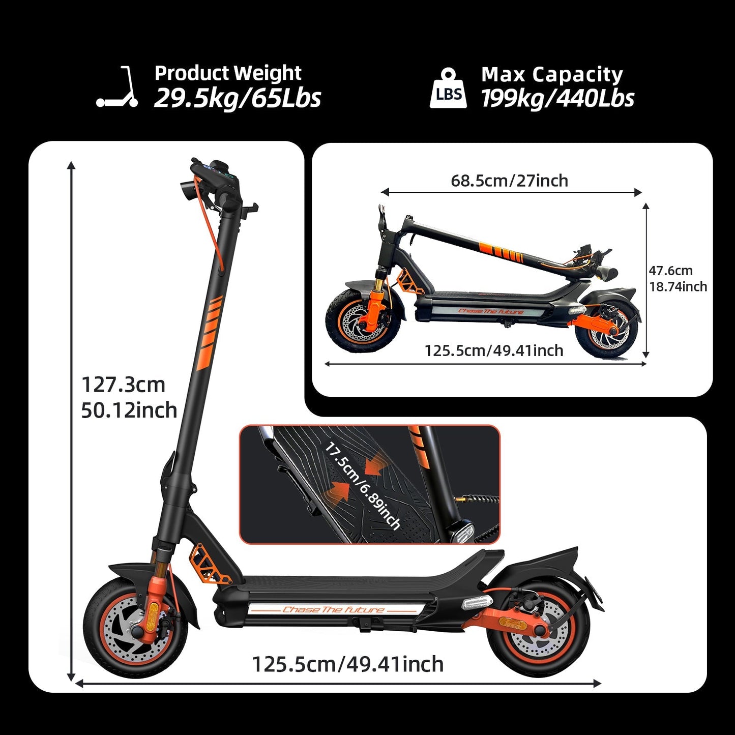 Cunfon RZ1000 Electric Scooter - Dual Motor 2400W, All-Terrain