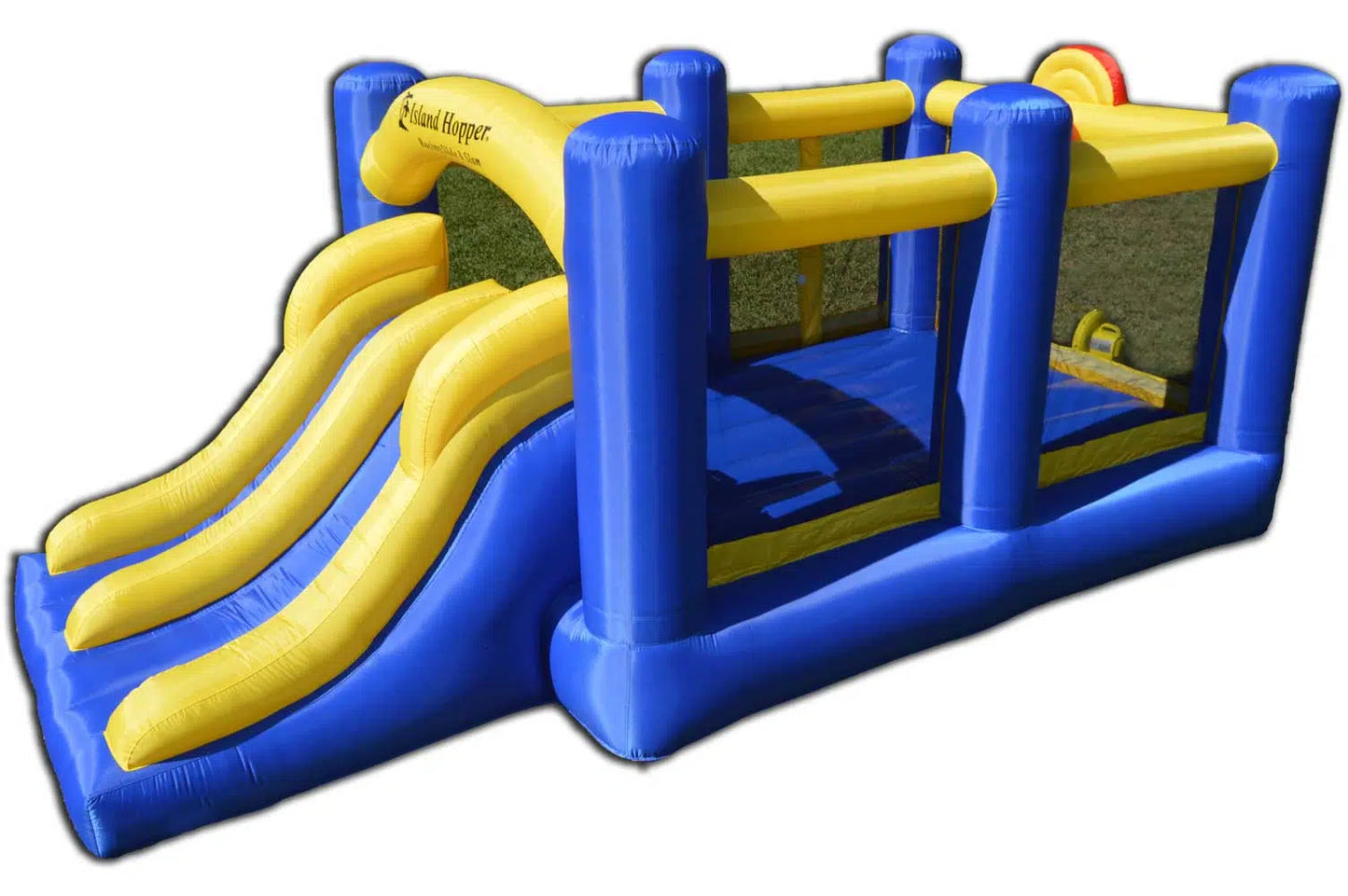 Island Hopper Racing Slide and Slam Bounce House
