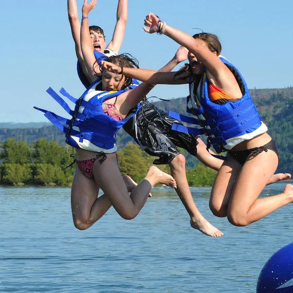 Aquaglide Rebound 20 Trampoline Aquapark with Slide and I-Log
