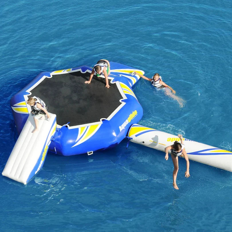 Aquaglide Rebound 20 Trampoline Aquapark with Slide and I-Log