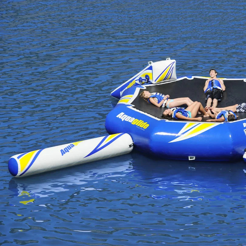Aquaglide Rebound 20 Trampoline Aquapark with Slide and I-Log