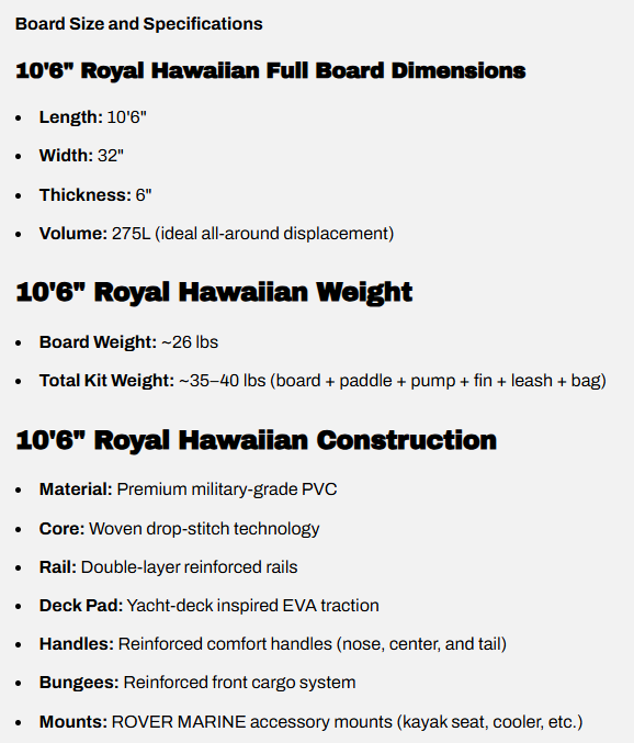 Pop Board Co 10'6 Royal Hawaiian Palm Inflatable Paddleboard SUP