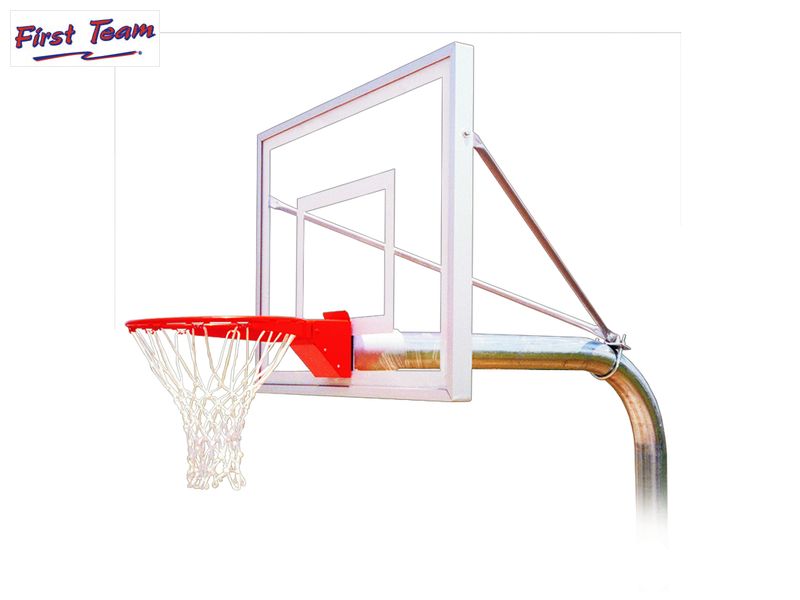 RuffNeck™ EXT (60” offset) Fixed-Height In-Ground Basketball Hoop by First Team