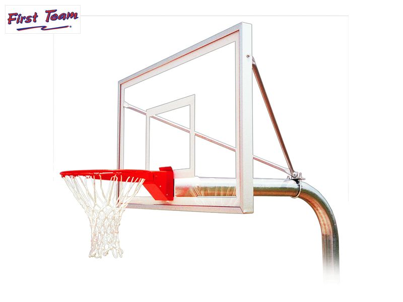 RuffNeck™ EXT (60” offset) Fixed-Height In-Ground Basketball Hoop by First Team