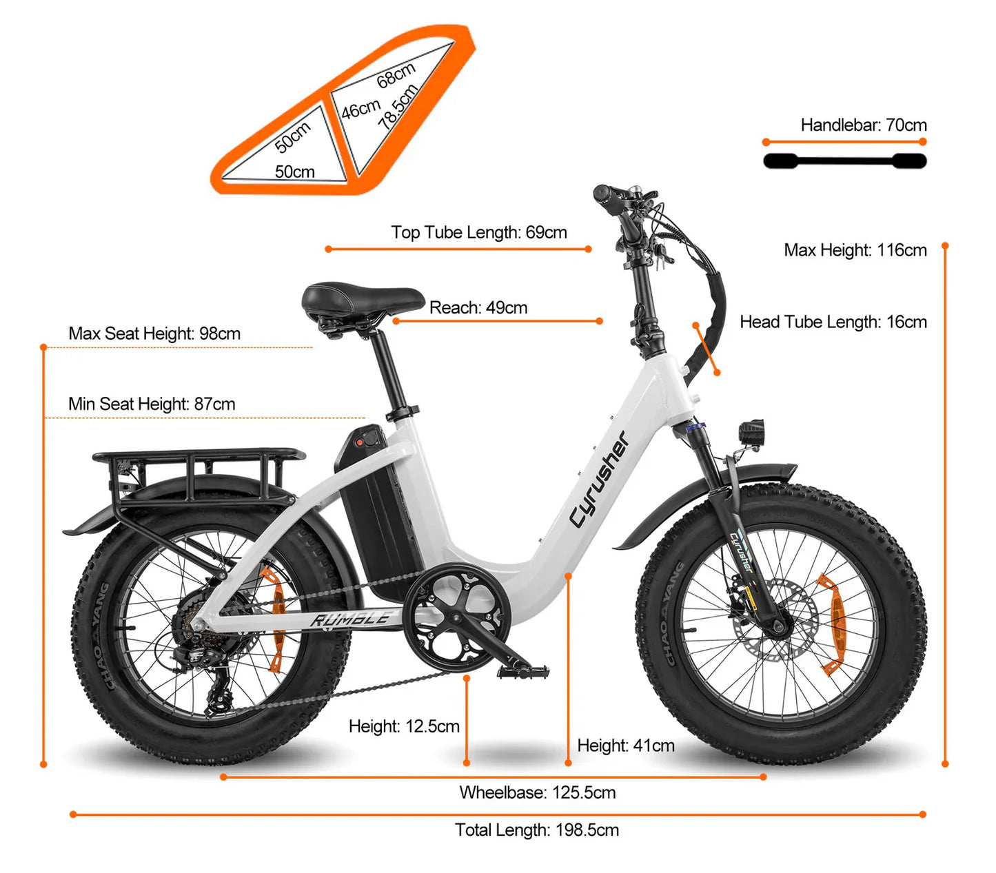 Cyrusher Rumble 2.0 Step-Thru Fat Tire E-Bike