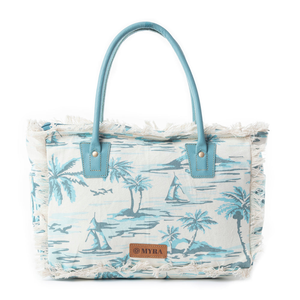 Saint Tropez Tote Bag In Green & White