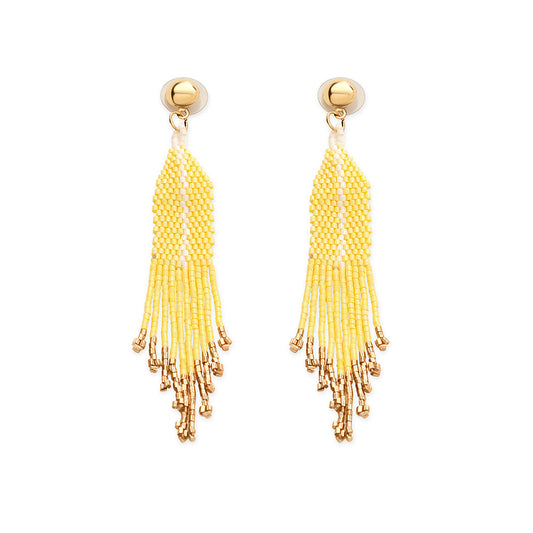 Seaside Dreams Beaded Earrings In Yellow