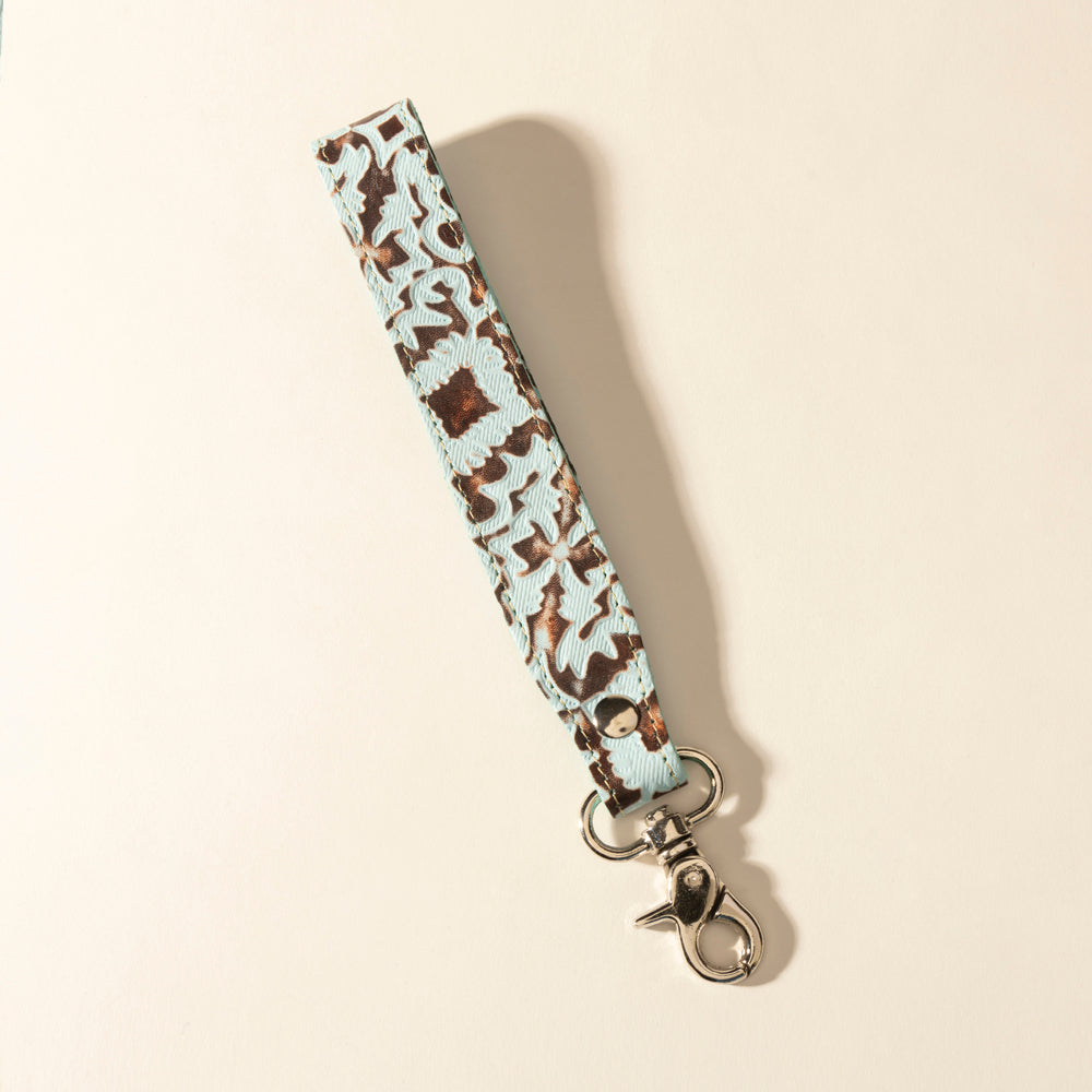 Myra Bonnie Leather Keyfob in Denim Smoke