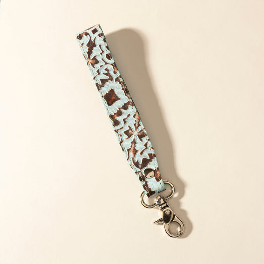 Myra Bonnie Leather Keyfob in Denim Smoke
