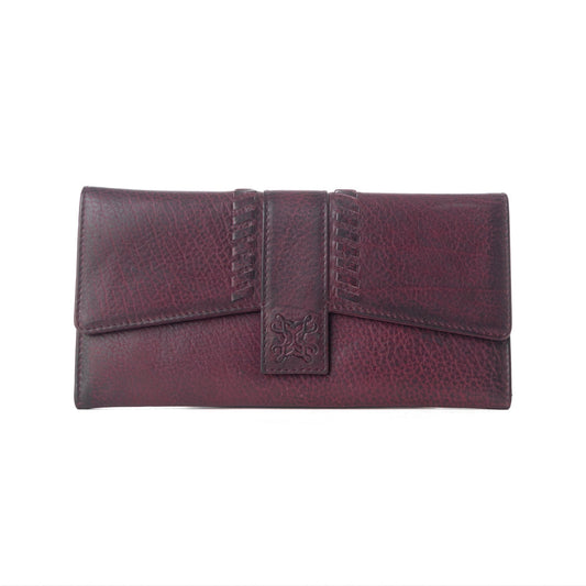Myra Zidana Santa Fe Woven Veg Tanned Leather Wallet in Twilight Berry