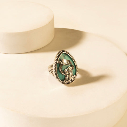 Myra High Noon Hat Ring in Turquoise