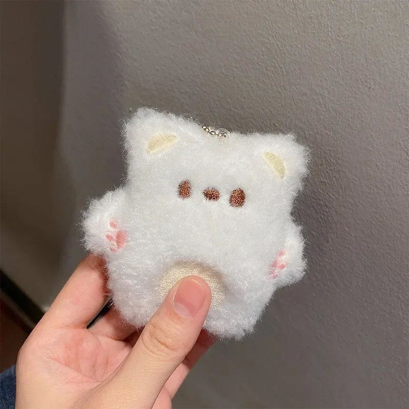Cartoon Bear Squeak Plush Keychain Toys Pendant Cute Doll Toy Kawaii Soft Stuffed Bag Charms Decorations for Couple Friends Gift