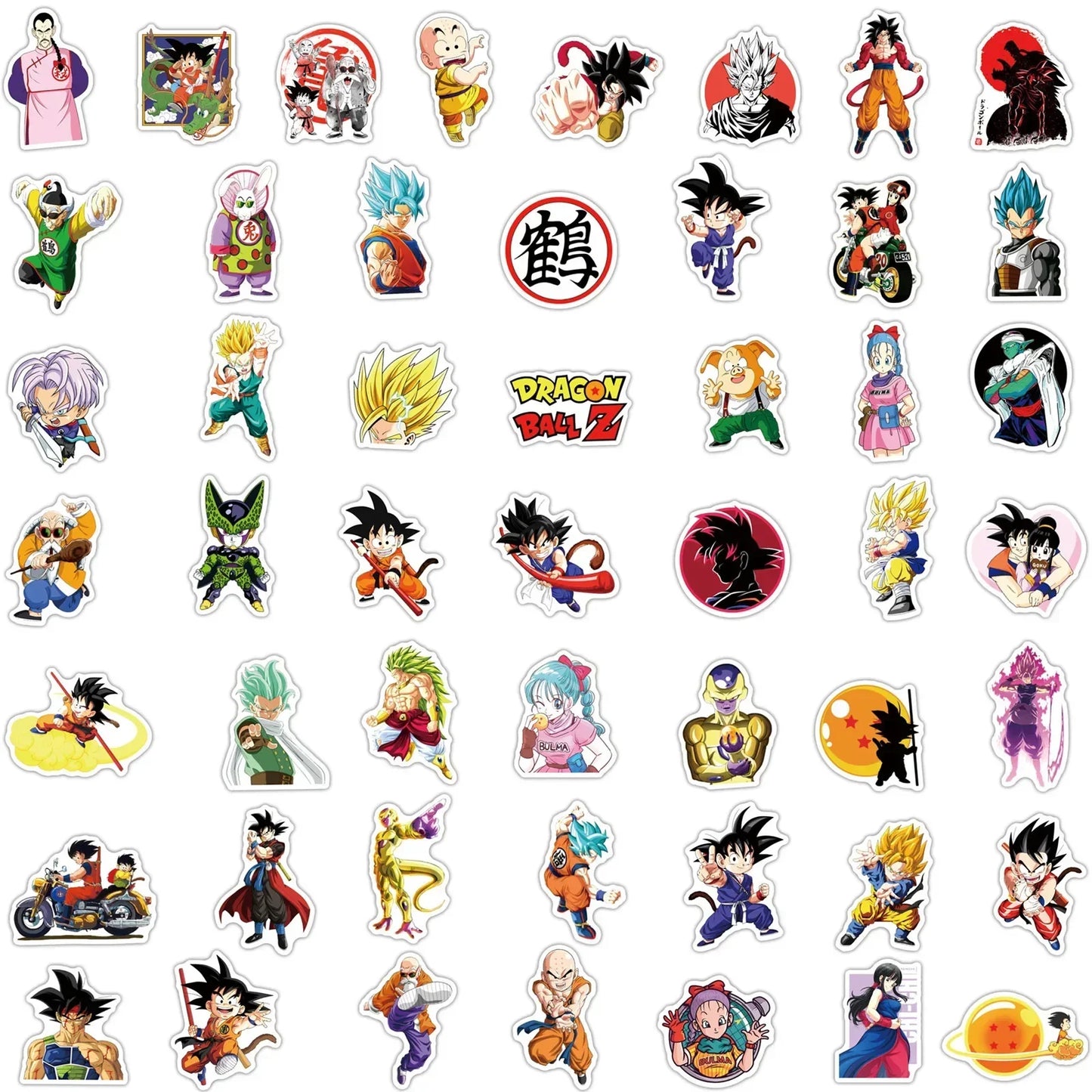 50/100/200Pcs Anime Dragon Ball Stickers for Kids Graffiti Skateboard Laptop Water Bottle Motorcycle Cartoon Sticker Toy Decals