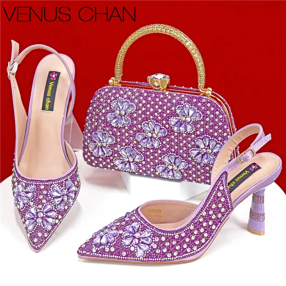 Luxury Handmade Shoes and Clutch Bag Set for Women FGR43
