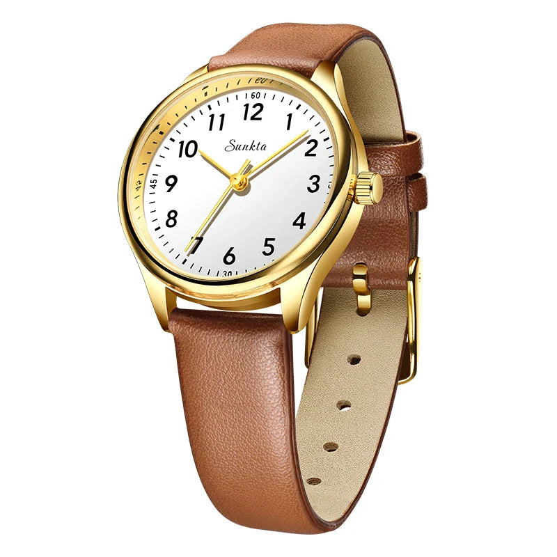 Gold Stainless Steel Women's Watch Quartz Minimalist