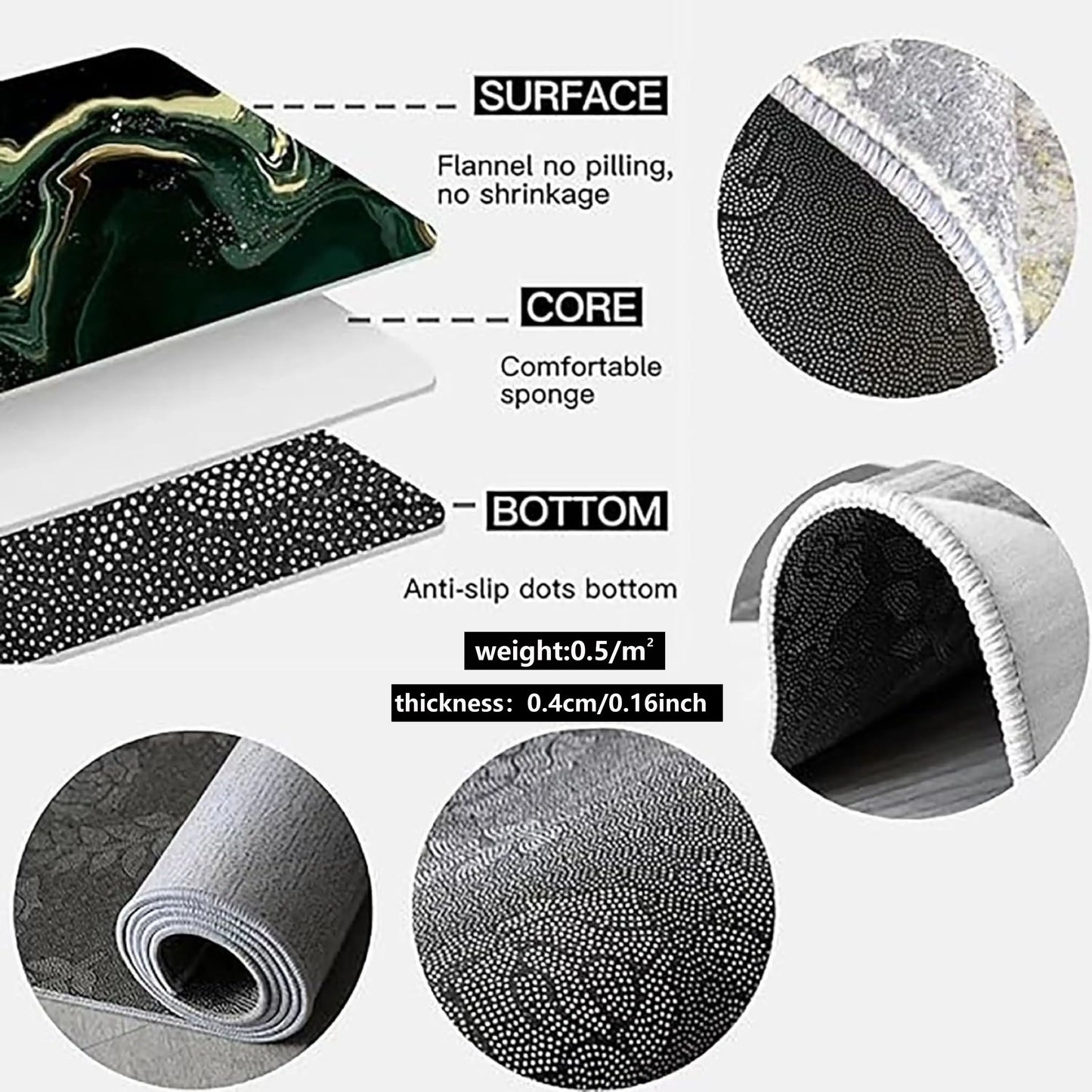 VIKAMA Bohemian Crystal Velvet Carpet Dirt Resistant And Easy To Care Hallway Full Carpeted Balcony Carpeted Home Decor
