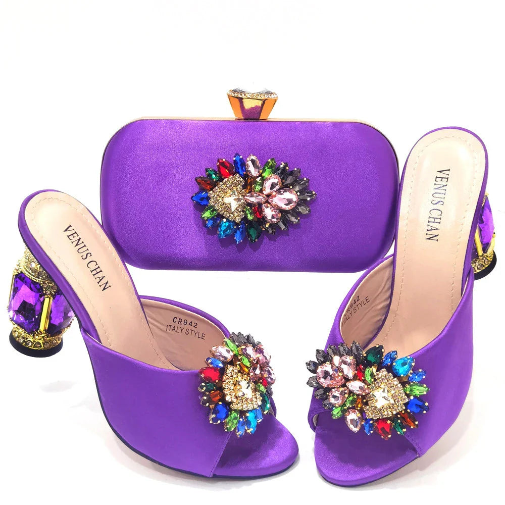 Italian blue Shoes And Bag Sets HSD1-35
