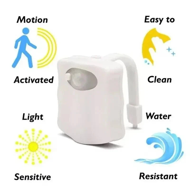 HOMEFISH Wireless Motion Sensor LED Night Light RGB 8 Colors Toilet Bathroom Atmosphere Colorful Lamp Sensor LED Night Lights