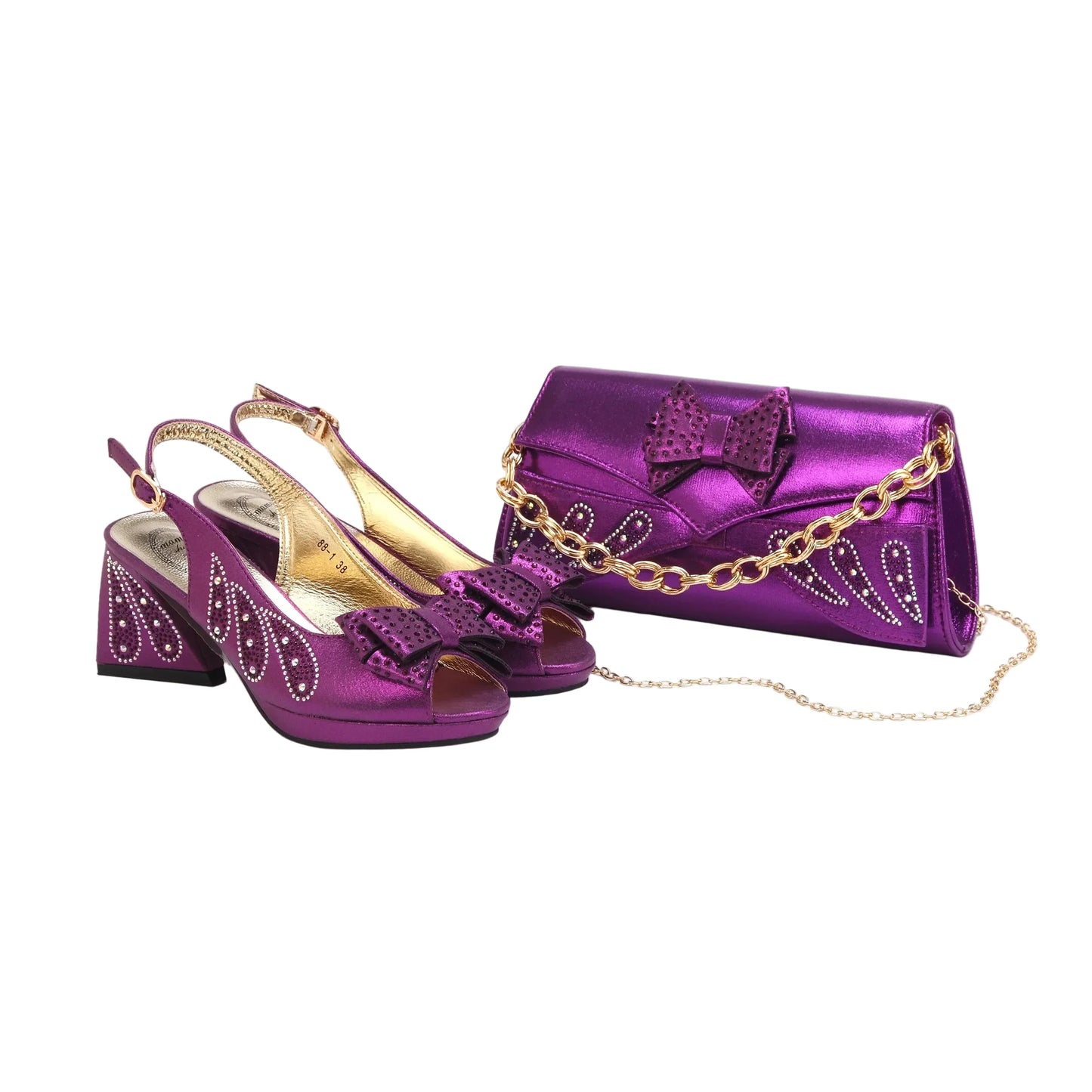 Women's Shoes and Bag Set Peep Toe EDN101