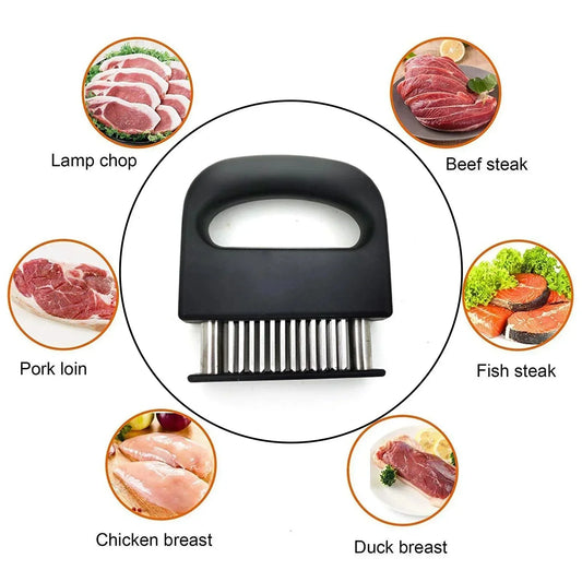 1PC Retractable Stainless Steel Meat Needle Softener Tenderizer 48 Blades Kitchen Cooking Steak Hammer Pounder Tools Meat Beater