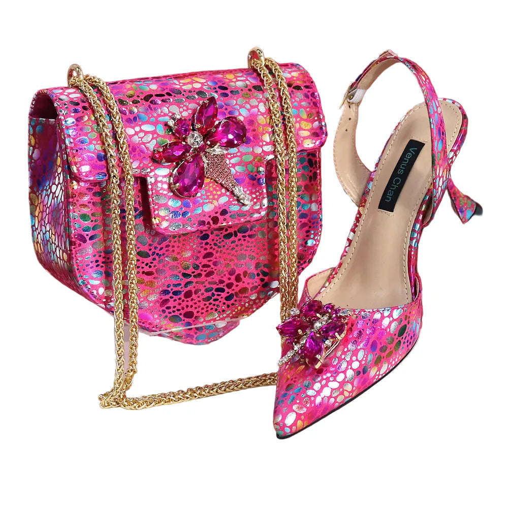 New Ladies Heels And Matching Bag Set NBG54