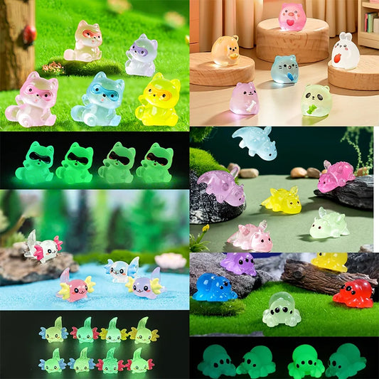 10/50Pcs Simulation Luminous Resin Spider Fairy Garden Miniature Ornaments Decoration DIY Jewelry Making Blind Bag accessories